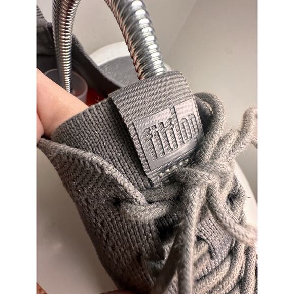 FitFlop Women 7.5 Rally Knit Trainer Sneakers Metallic‎ Gray Shimmer Activewear - Picture 8 of 16
